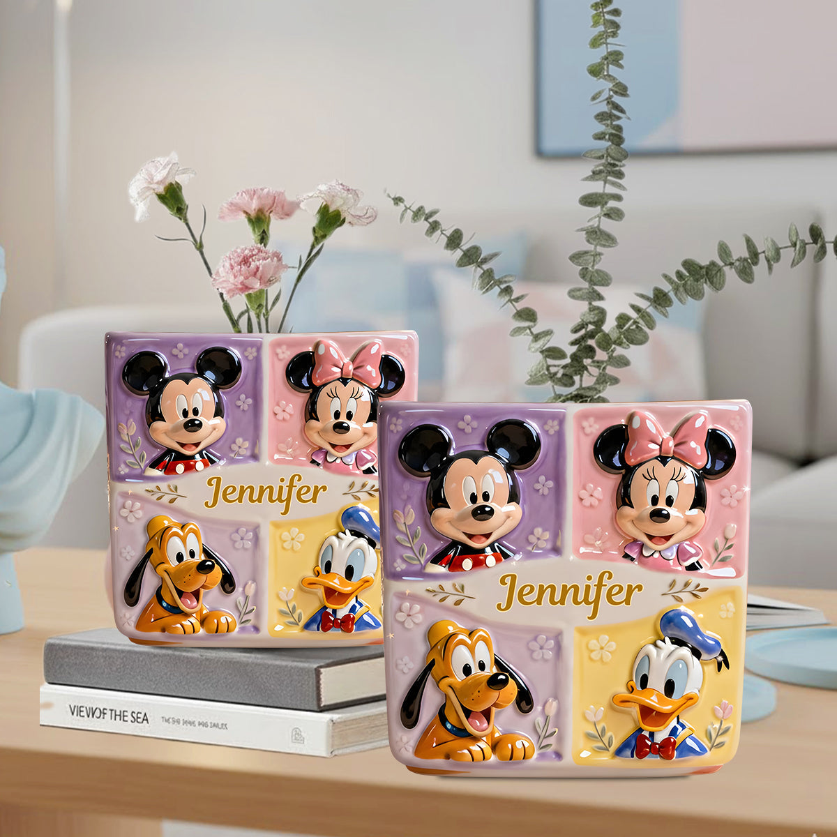 Personalized Mouse Shaped Acrylic Flower Vase Custom Gift Custom Shape Acrylic Flower Vase GradoCreations