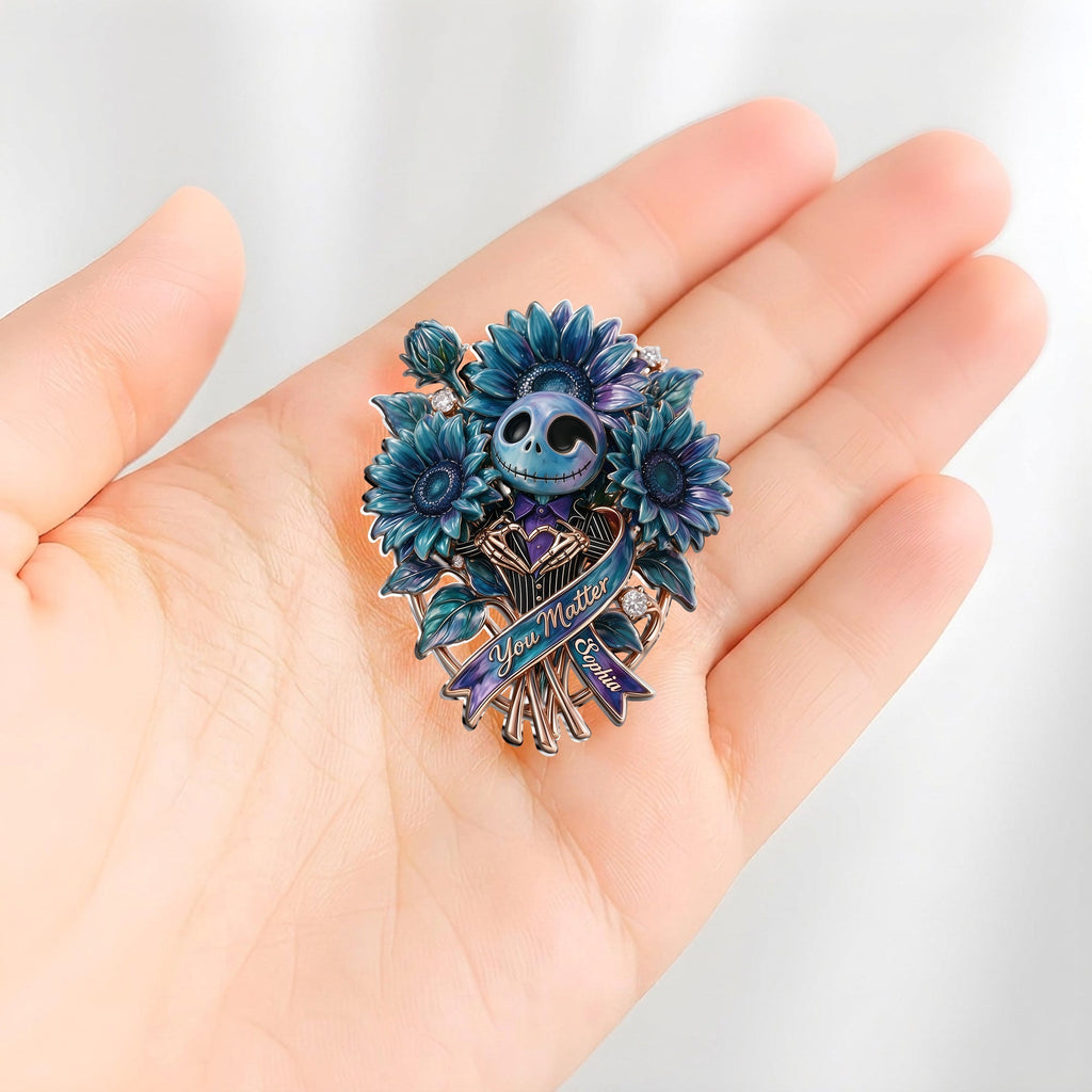 Personalized You Matter Sunflower Brooch Custom Name Enamel Pin 3D Embossed Enamel Pin GradoCreations