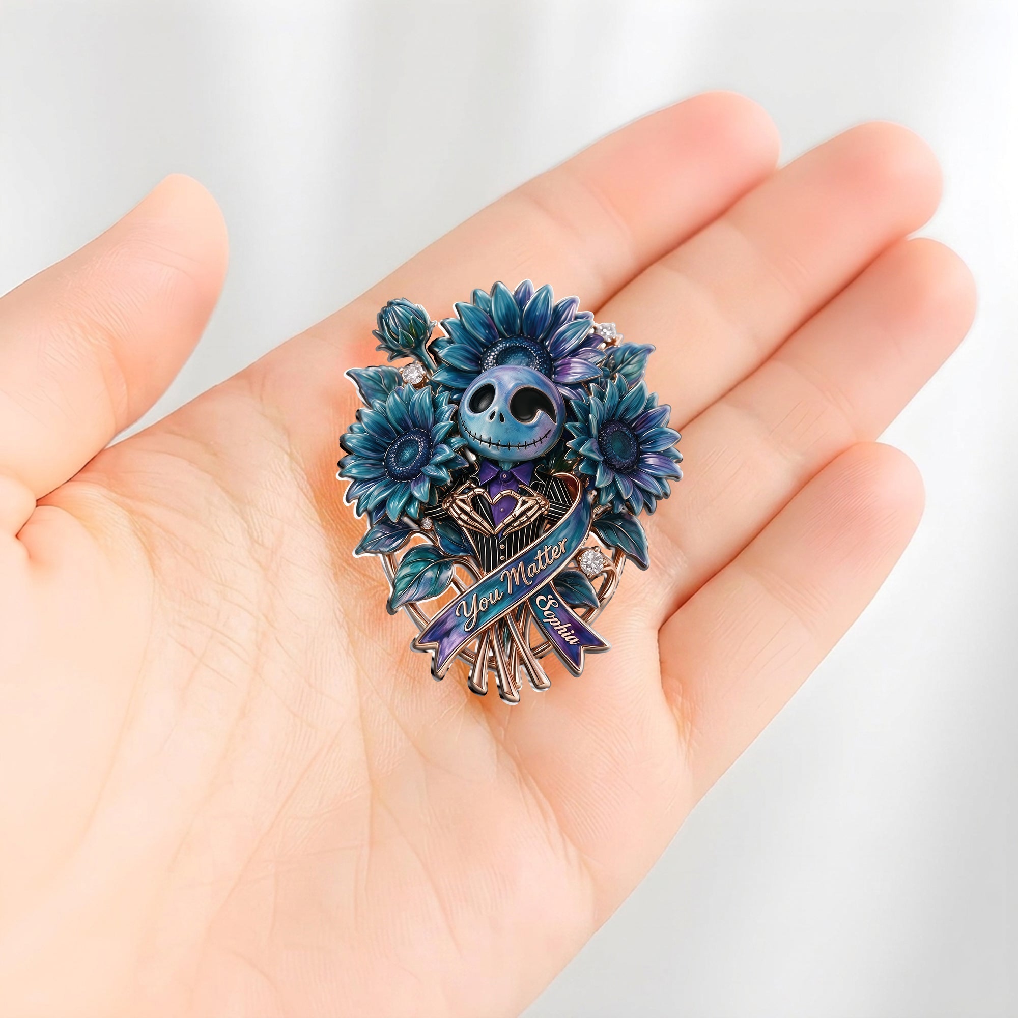 Personalized You Matter Sunflower Brooch Custom Name Enamel Pin 3D Embossed Enamel Pin GradoCreations