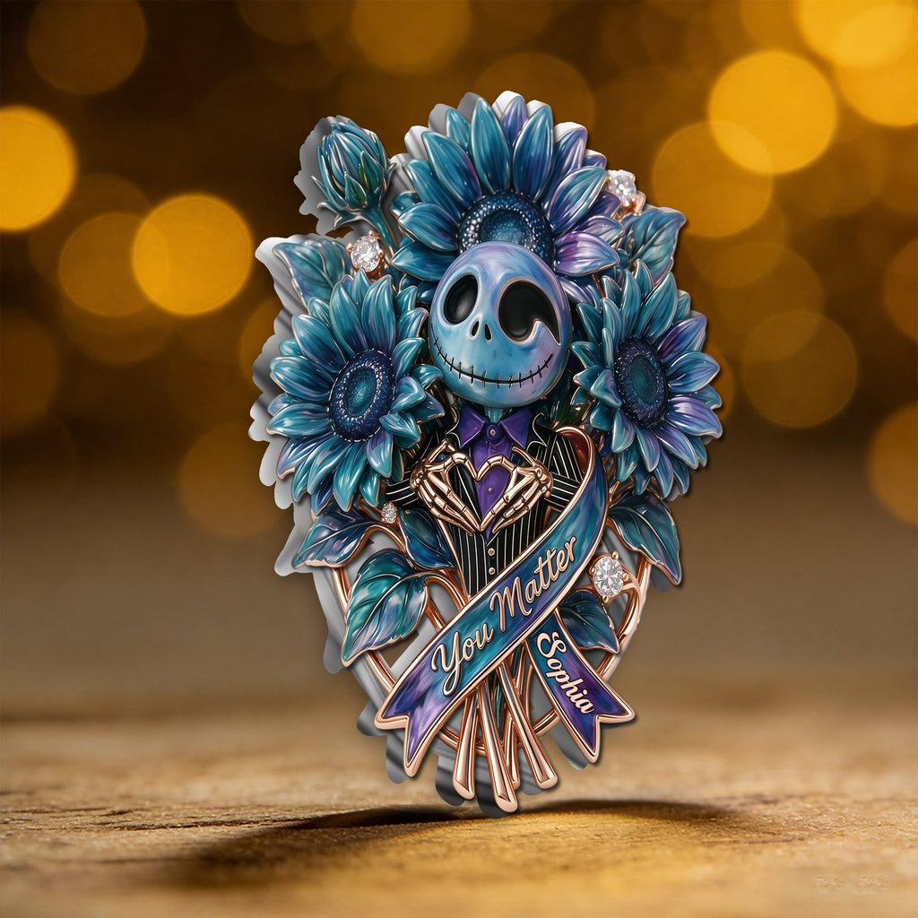Personalized You Matter Sunflower Brooch Custom Name Enamel Pin 3D Embossed Enamel Pin GradoCreations