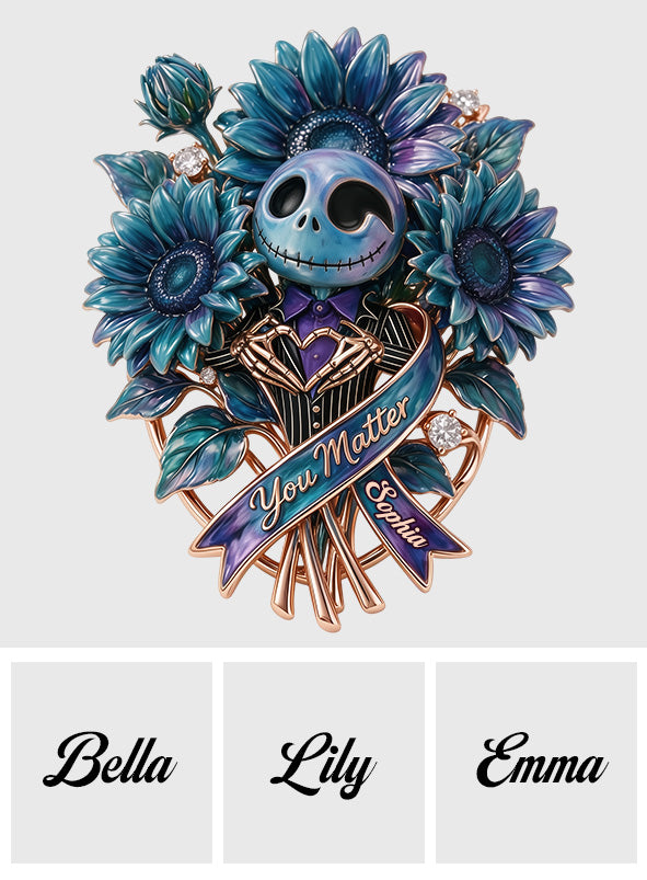 Personalized You Matter Sunflower Brooch Custom Name Enamel Pin 3D Embossed Enamel Pin GradoCreations