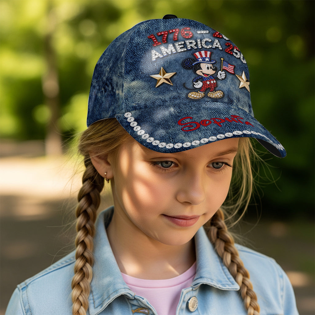 Personalized Mickey Mouse Patriotic Cap for America 250th Anniversary Classic Cap GradoCreations