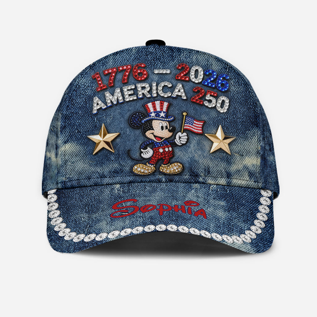 Personalized Mickey Mouse Patriotic Cap for America 250th Anniversary Classic Cap GradoCreations