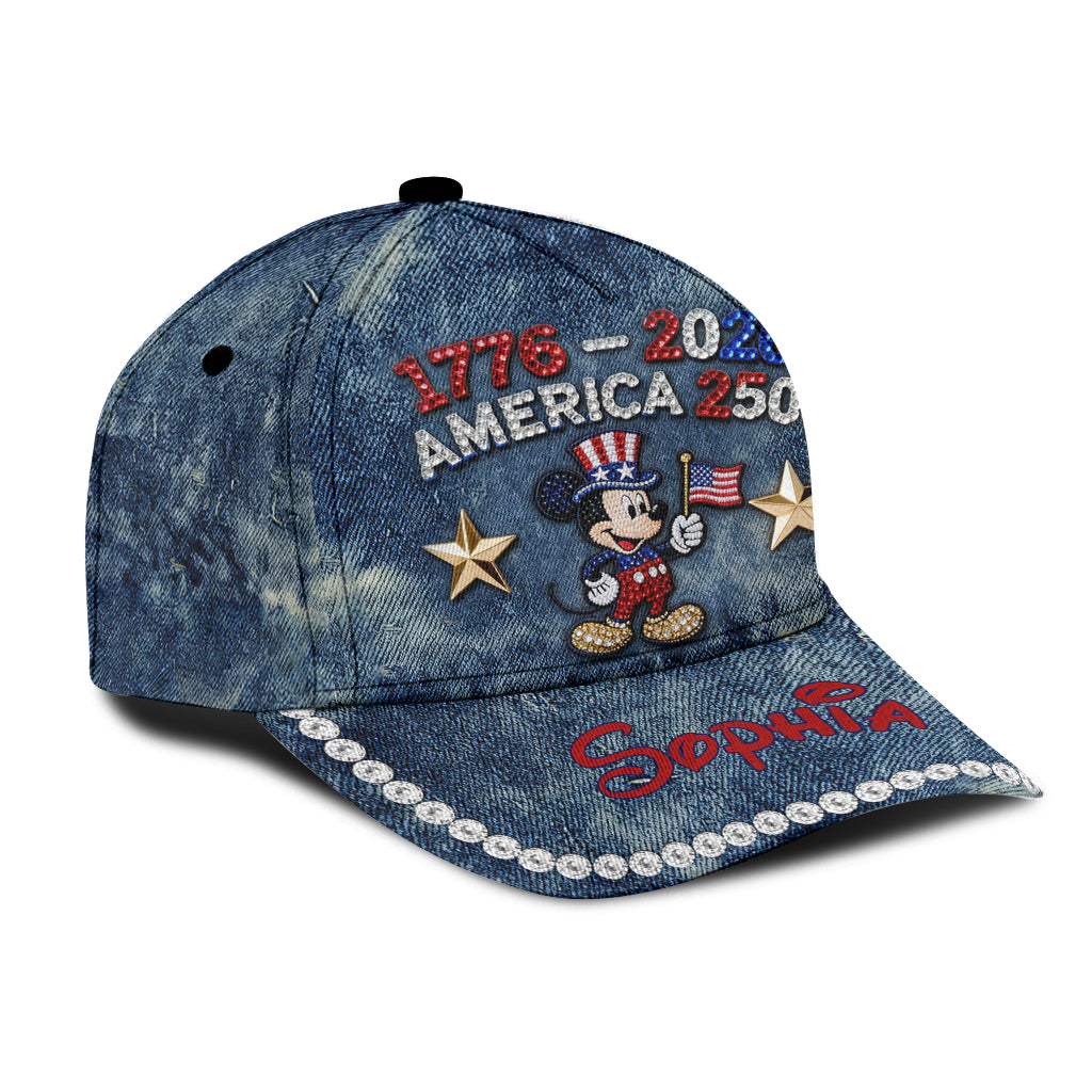 Personalized Mickey Mouse Patriotic Cap for America 250th Anniversary Classic Cap GradoCreations