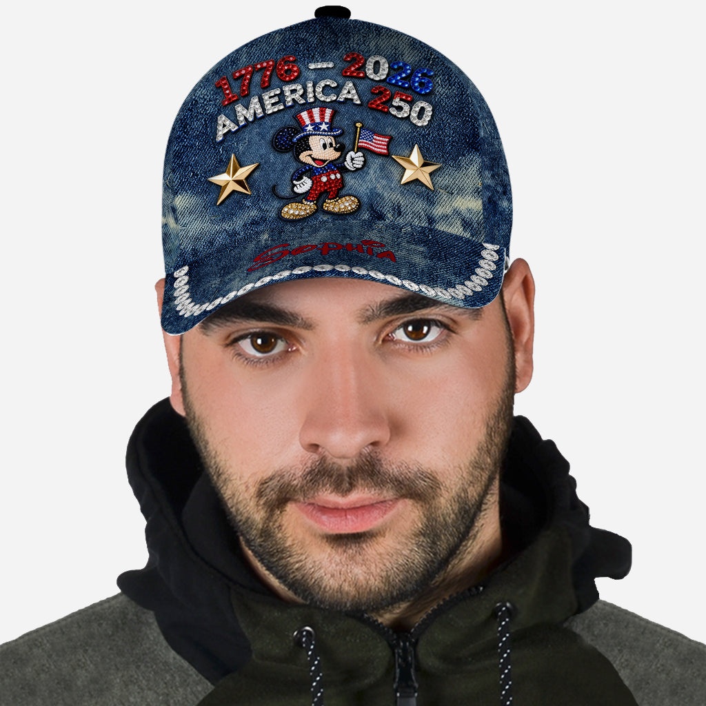 Personalized Mickey Mouse Patriotic Cap for America 250th Anniversary Classic Cap GradoCreations
