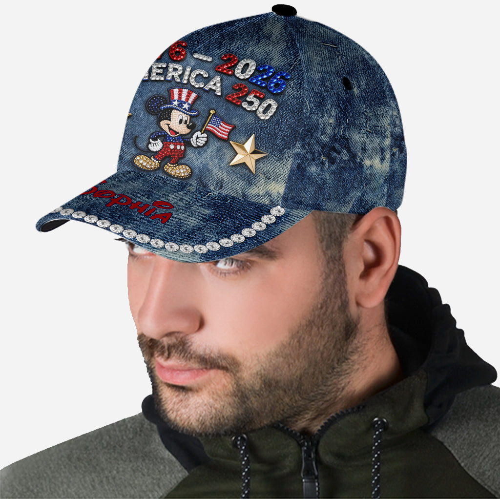 Personalized Mickey Mouse Patriotic Cap for America 250th Anniversary Classic Cap GradoCreations