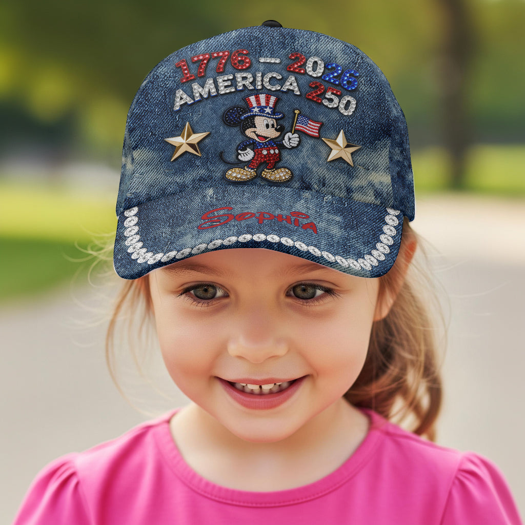 Personalized Mickey Mouse Patriotic Cap for America 250th Anniversary Classic Cap GradoCreations