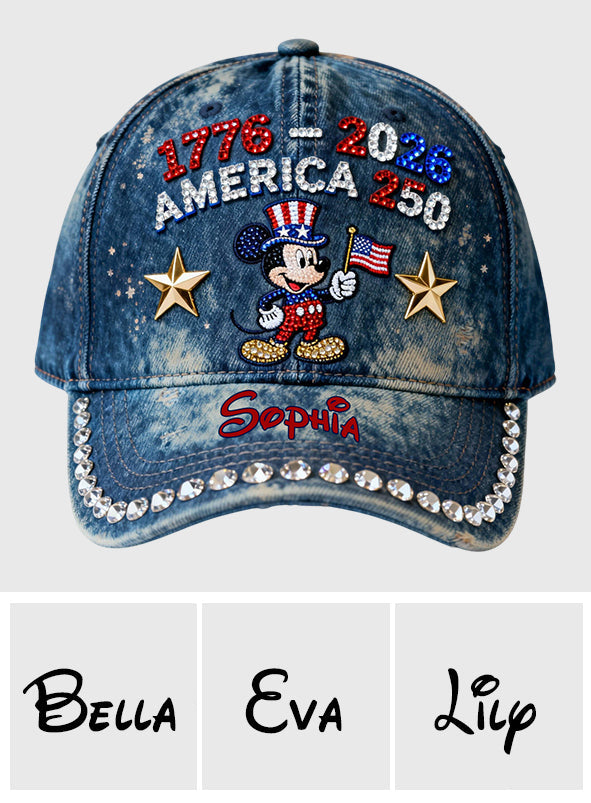 Personalized Mickey Mouse Patriotic Cap for America 250th Anniversary Classic Cap GradoCreations