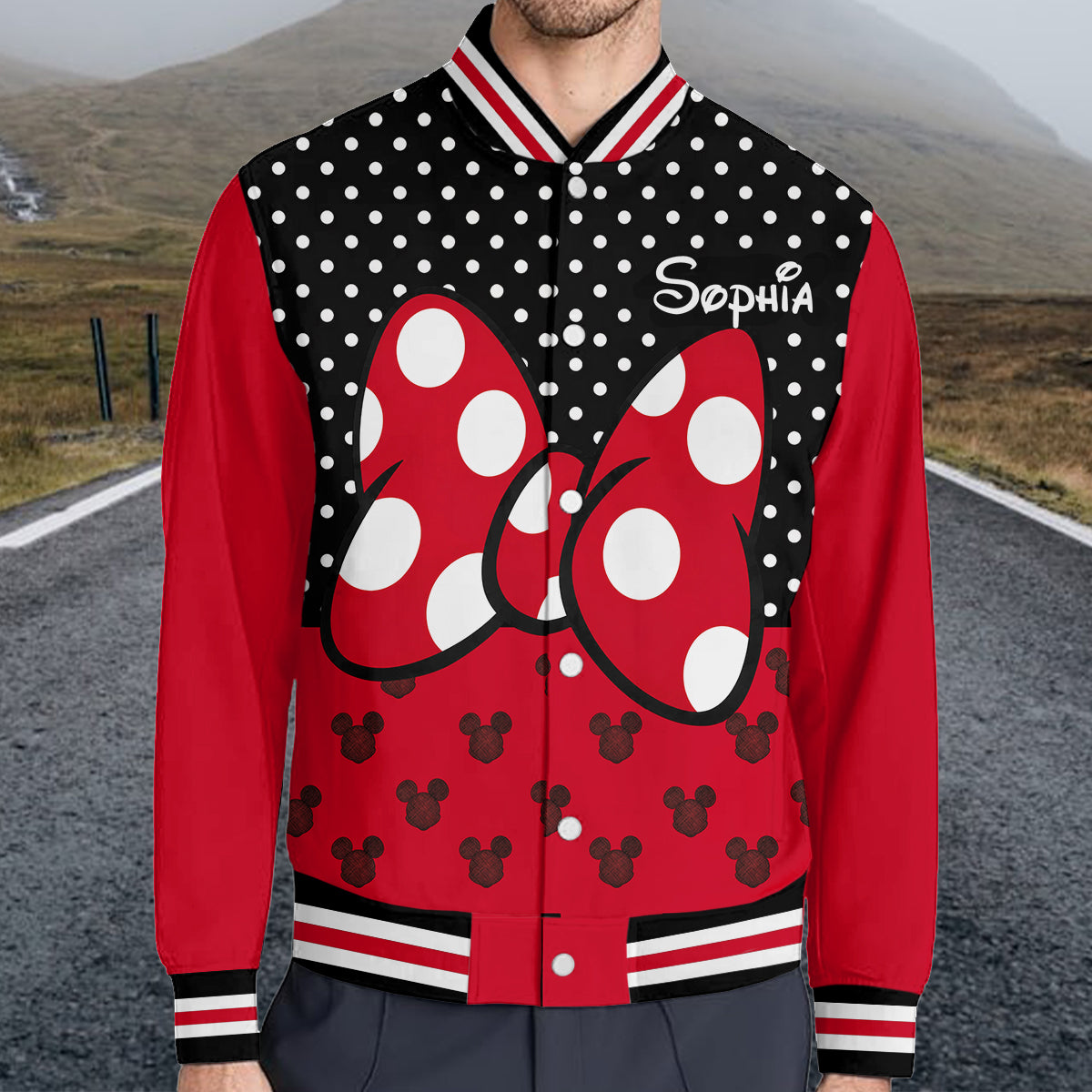 Personalized Minnie Mouse Varsity Jacket for Kids – Custom Name Gift Varsity Jacket GradoCreations