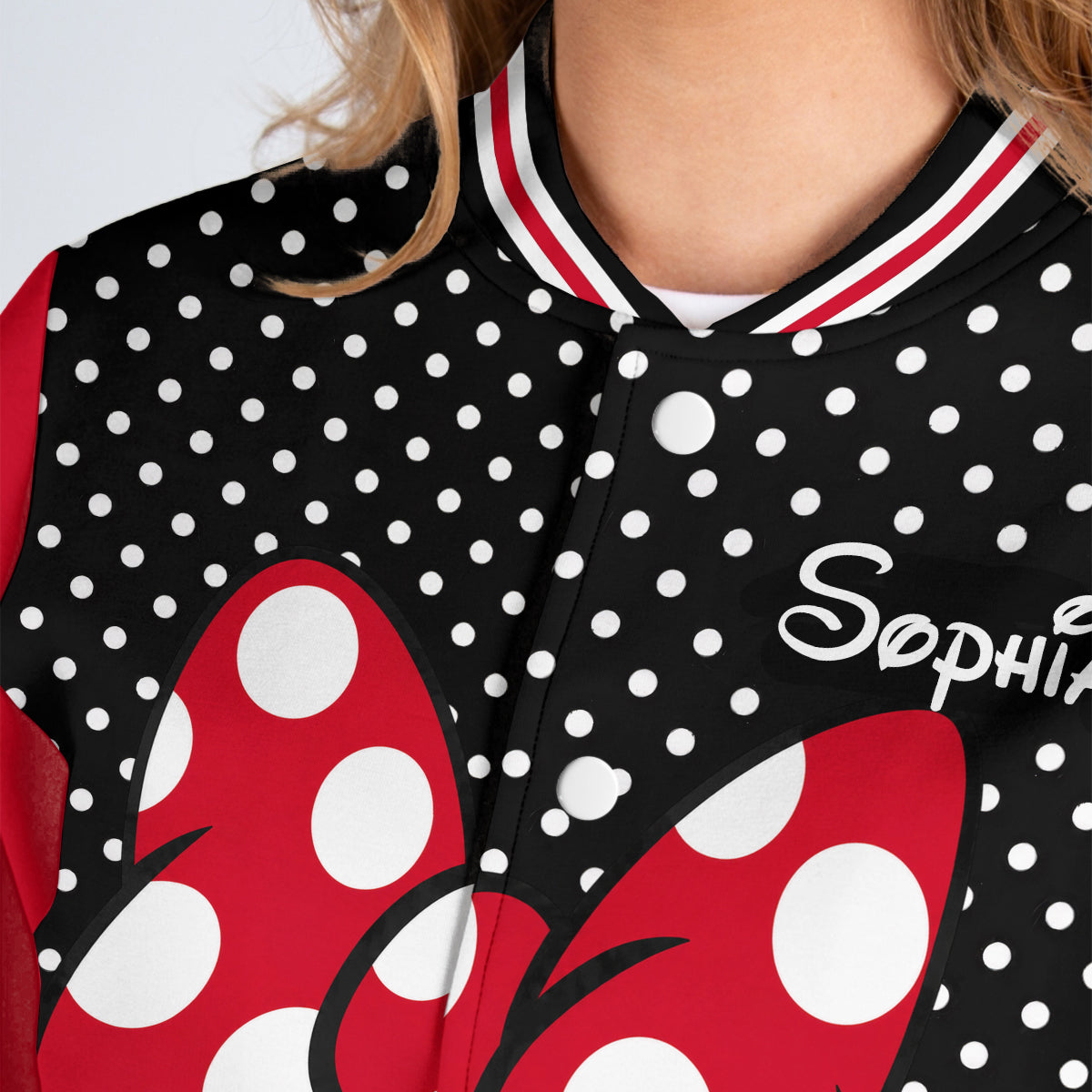 Personalized Minnie Mouse Varsity Jacket for Kids – Custom Name Gift Varsity Jacket GradoCreations
