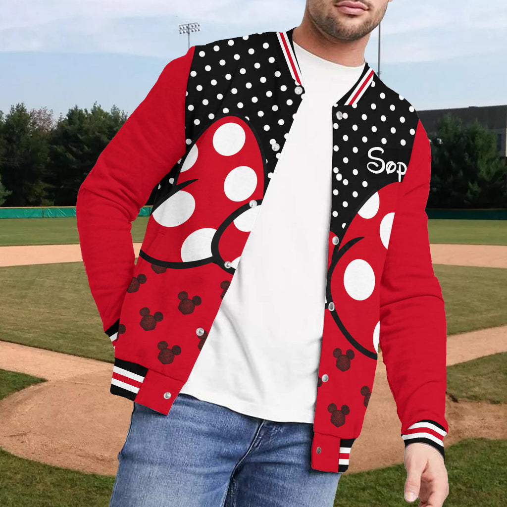 Personalized Minnie Mouse Varsity Jacket for Kids – Custom Name Gift Varsity Jacket GradoCreations