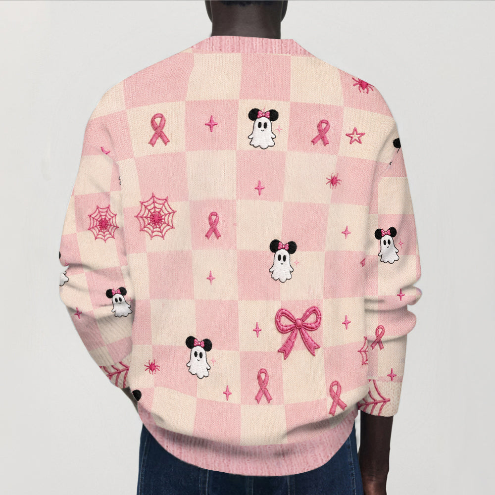 Personalized Breast Cancer Awareness Cardigan Sweater for Women Cardigan Sweater GradoCreations
