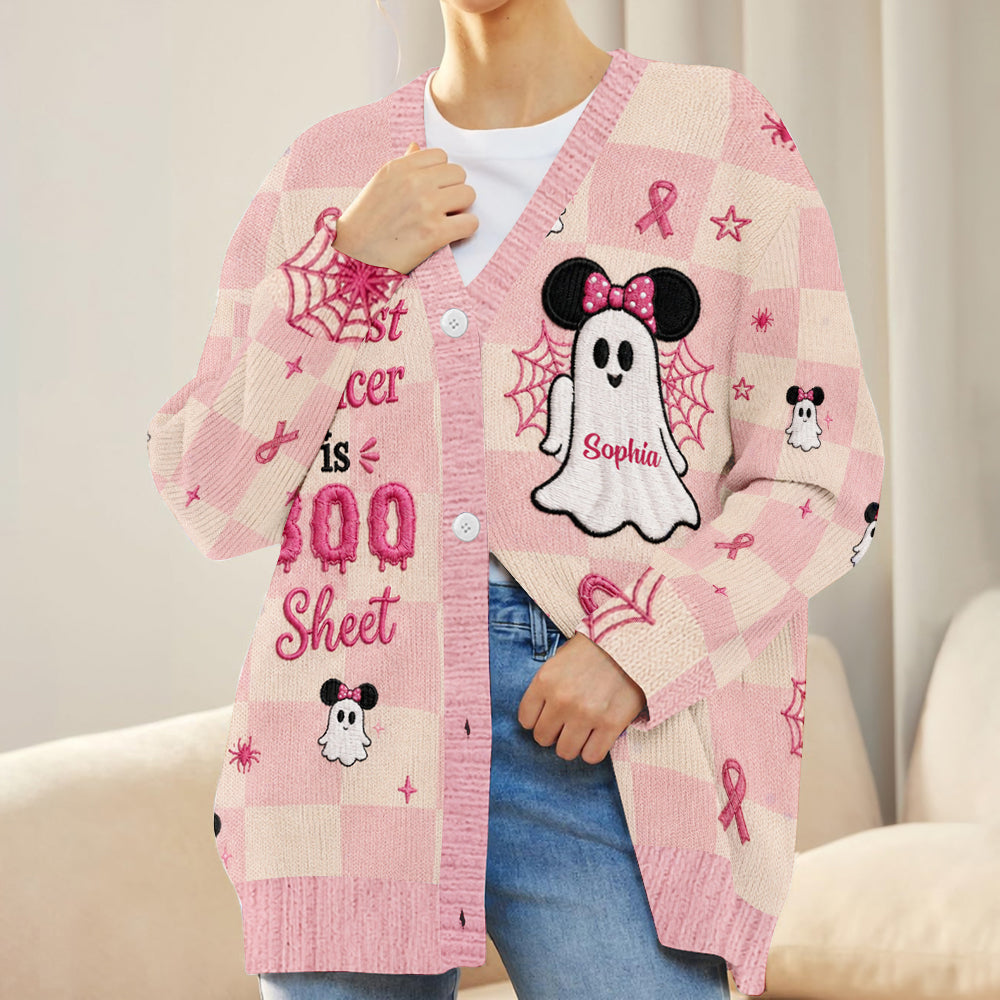 Personalized Breast Cancer Awareness Cardigan Sweater for Women Cardigan Sweater GradoCreations