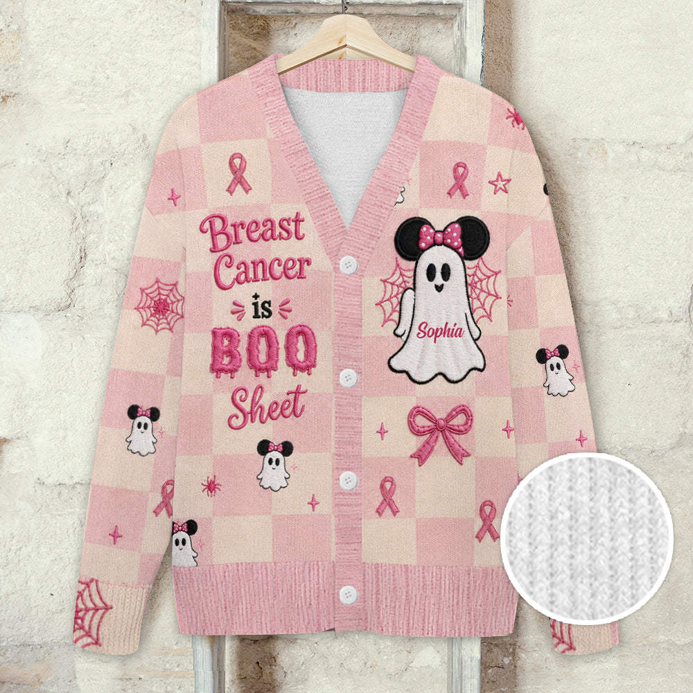 Personalized Breast Cancer Awareness Cardigan Sweater for Women Cardigan Sweater GradoCreations