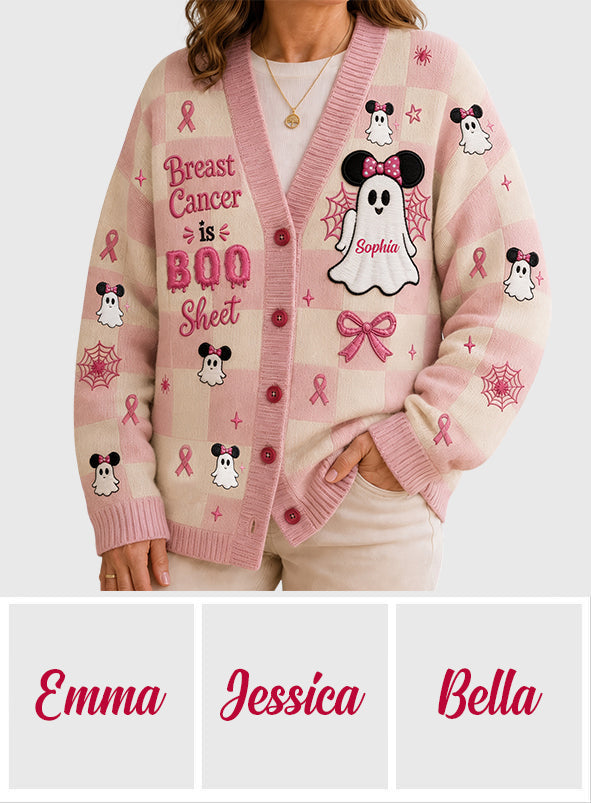 Personalized Breast Cancer Awareness Cardigan Sweater for Women Cardigan Sweater GradoCreations