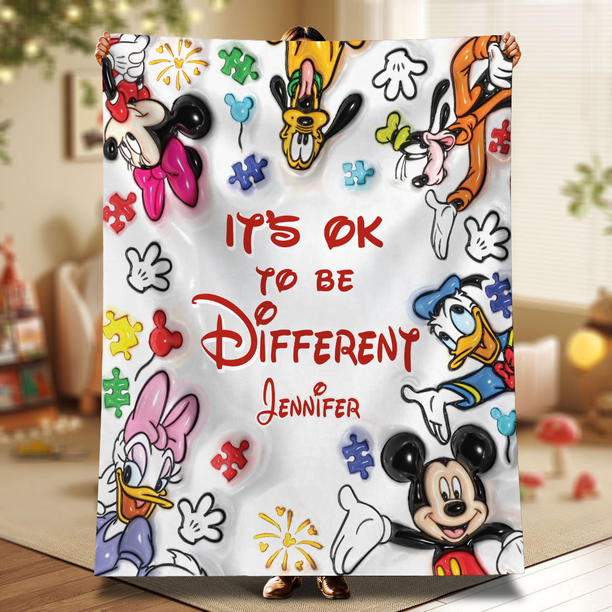 Personalized Autism Awareness Blanket Unique Gift for Kids Blanket GradoCreations