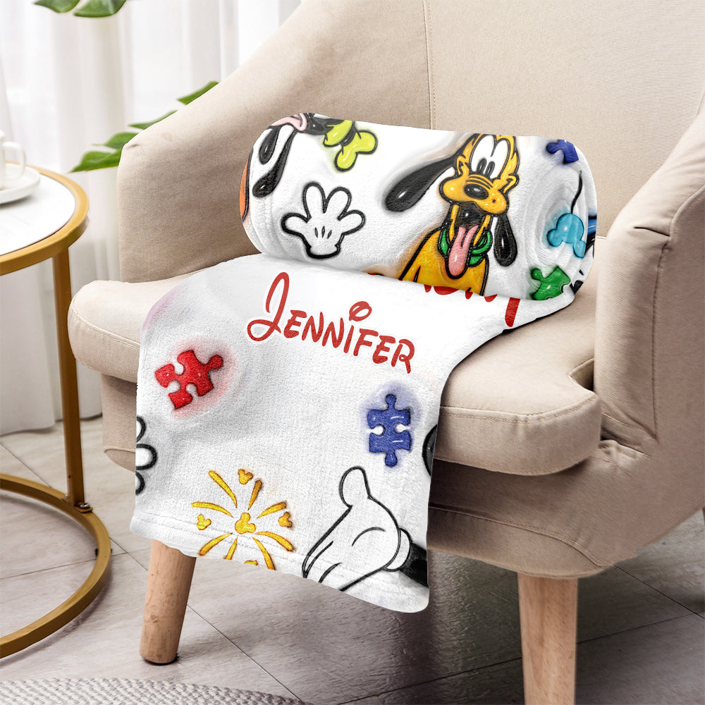 Personalized Autism Awareness Blanket Unique Gift for Kids Blanket GradoCreations