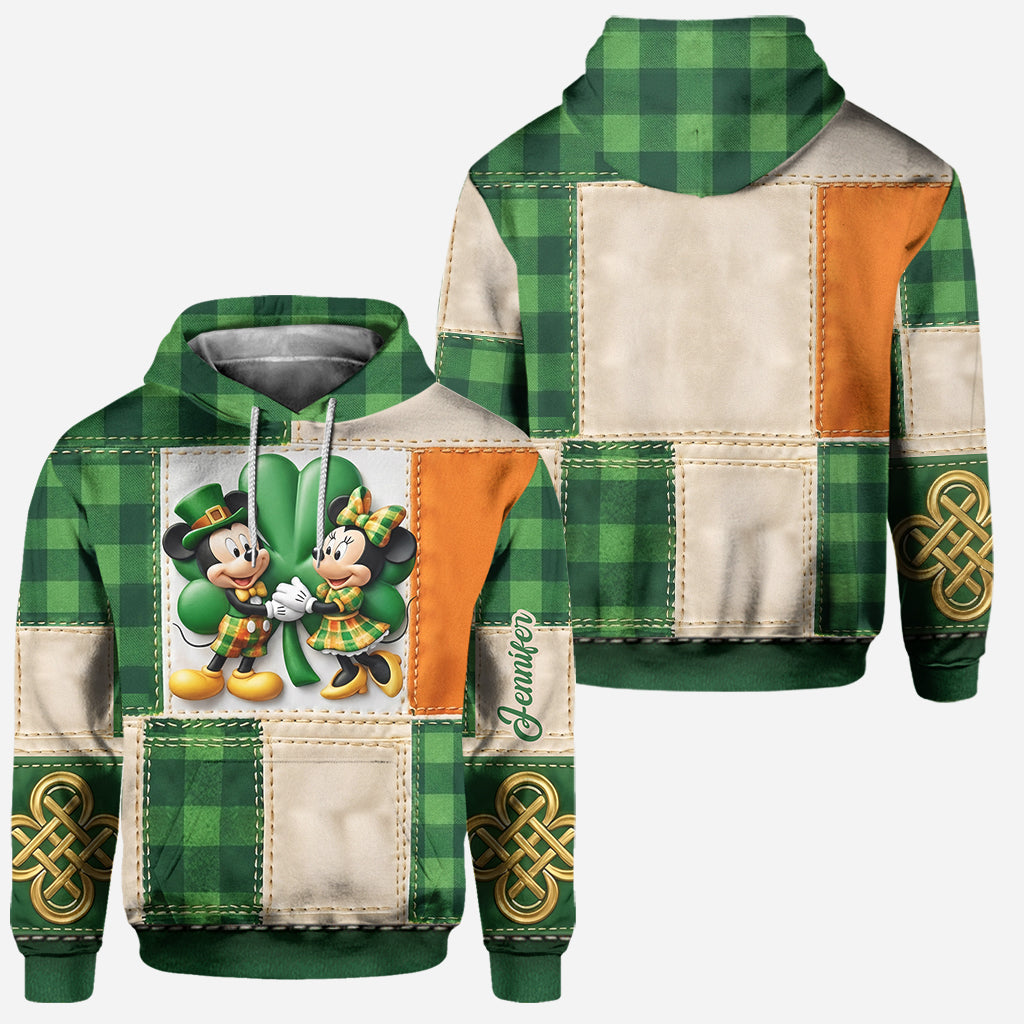 Personalized Shamrock Patchwork Hoodie & Leggings Gift Set for St. Patrick's Day Hoodie & Leggings GradoCreations