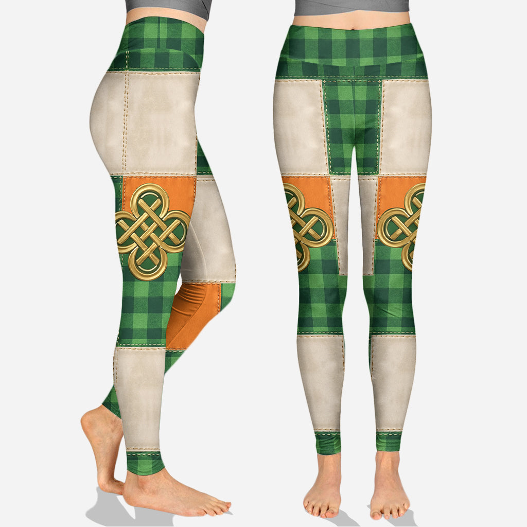 Personalized Shamrock Patchwork Hoodie & Leggings Gift Set for St. Patrick's Day Hoodie & Leggings GradoCreations