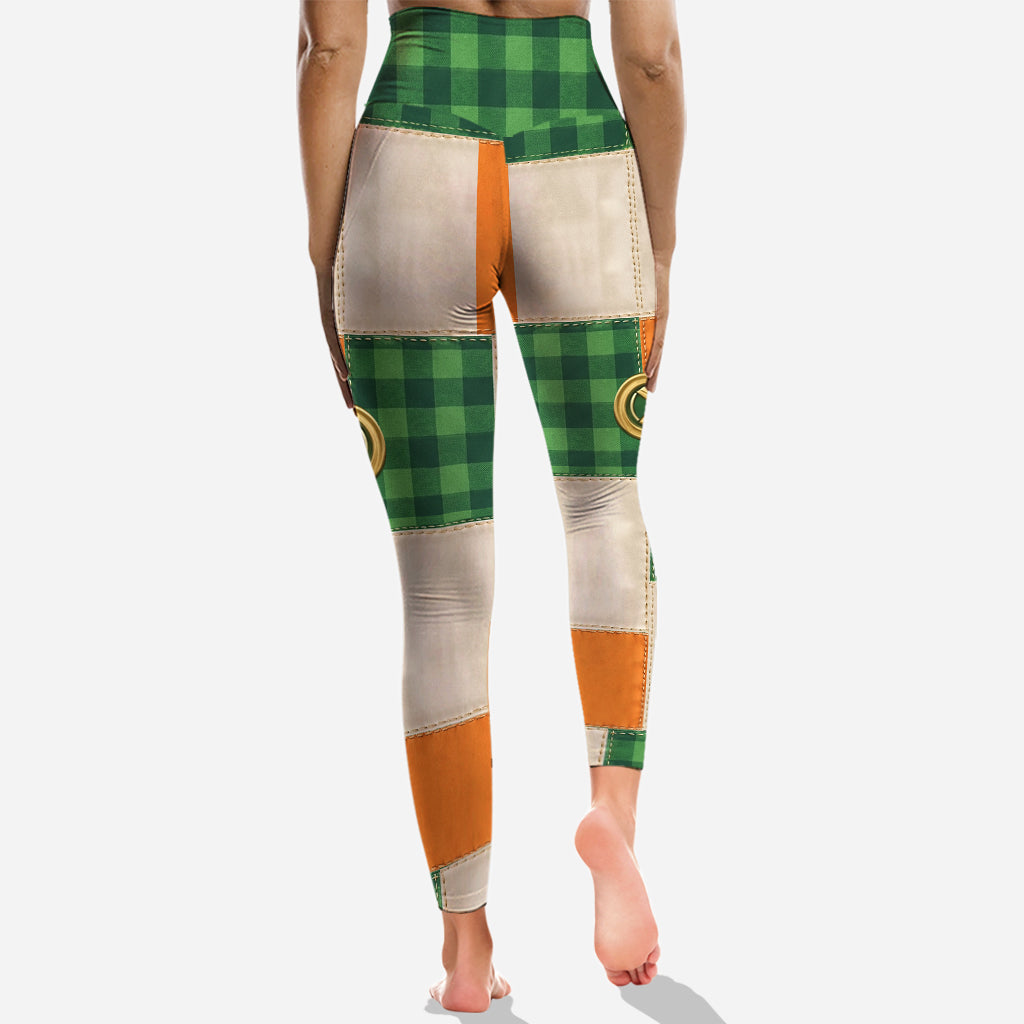 Personalized Shamrock Patchwork Hoodie & Leggings Gift Set for St. Patrick's Day Hoodie & Leggings GradoCreations