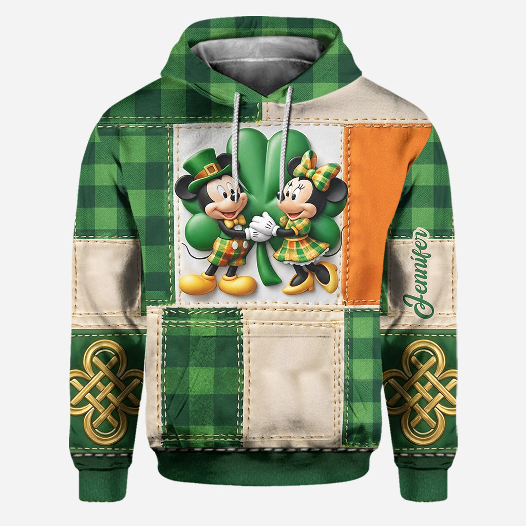 Personalized Shamrock Patchwork Hoodie & Leggings Gift Set for St. Patrick's Day Hoodie & Leggings GradoCreations