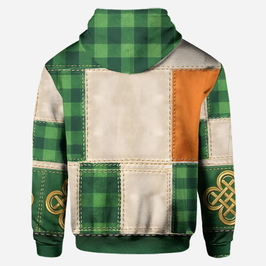 Personalized Shamrock Patchwork Hoodie & Leggings Gift Set for St. Patrick's Day Hoodie & Leggings GradoCreations