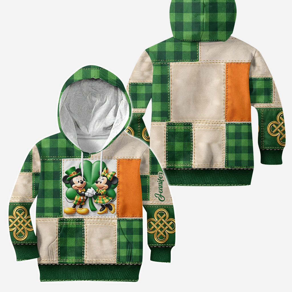 Personalized Shamrock Patchwork Hoodie & Leggings Gift Set for St. Patrick's Day Hoodie & Leggings GradoCreations