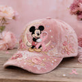 Personalized Pink Breast Cancer Awareness Classic Cap with Mickey Mouse Classic Cap GradoCreations
