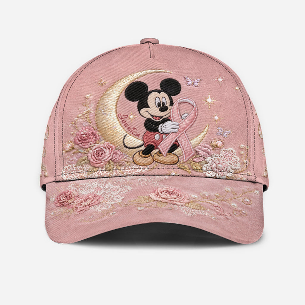 Personalized Pink Breast Cancer Awareness Classic Cap with Mickey Mouse Classic Cap GradoCreations