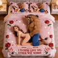 Personalized Beauty and the Beast Bedding Set Gift for Couples Bedding Set GradoCreations
