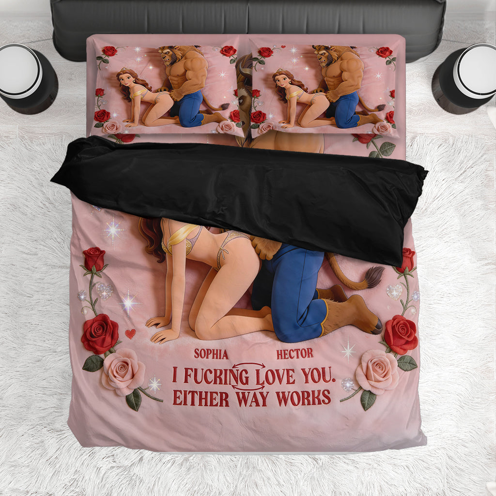 Personalized Beauty and the Beast Bedding Set Gift for Couples Bedding Set GradoCreations