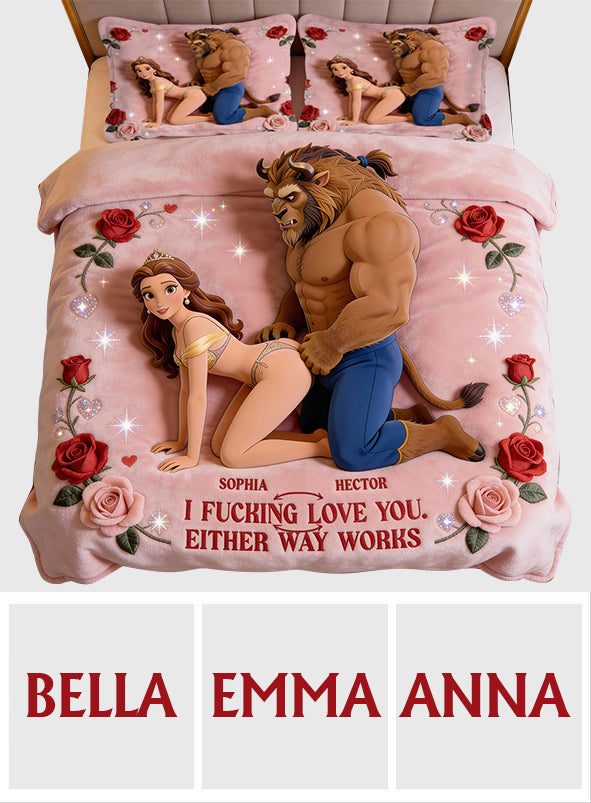 Personalized Beauty and the Beast Bedding Set Gift for Couples Bedding Set GradoCreations