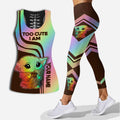 Personalized Hollow Tank Top & Leggings Custom Name Gift for Mom Hollow Tank & Leggings GradoCreations