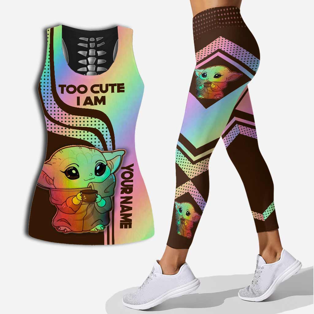 Personalized Hollow Tank Top & Leggings Custom Name Gift for Mom Hollow Tank & Leggings GradoCreations