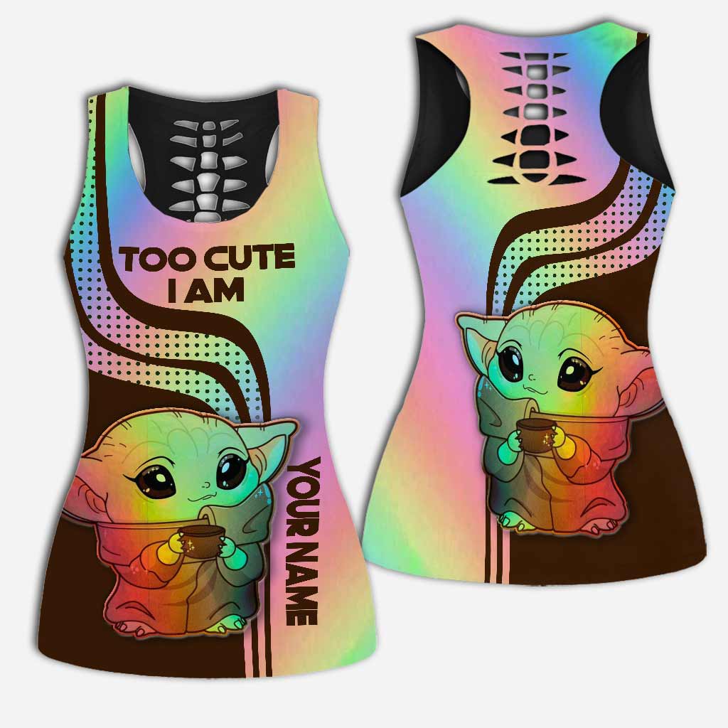 Personalized Hollow Tank Top & Leggings Custom Name Gift for Mom Hollow Tank & Leggings GradoCreations
