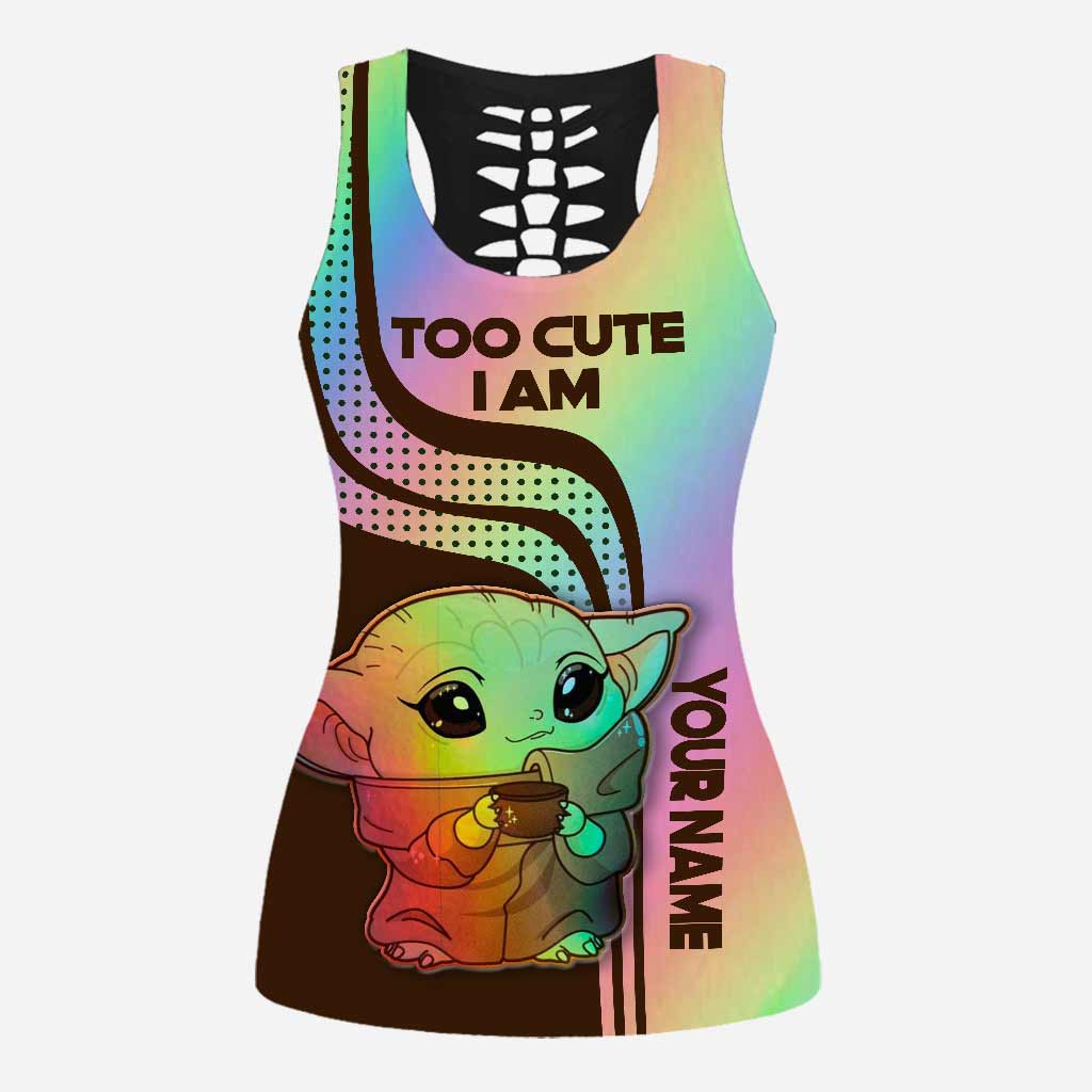 Personalized Hollow Tank Top & Leggings Custom Name Gift for Mom Hollow Tank & Leggings GradoCreations