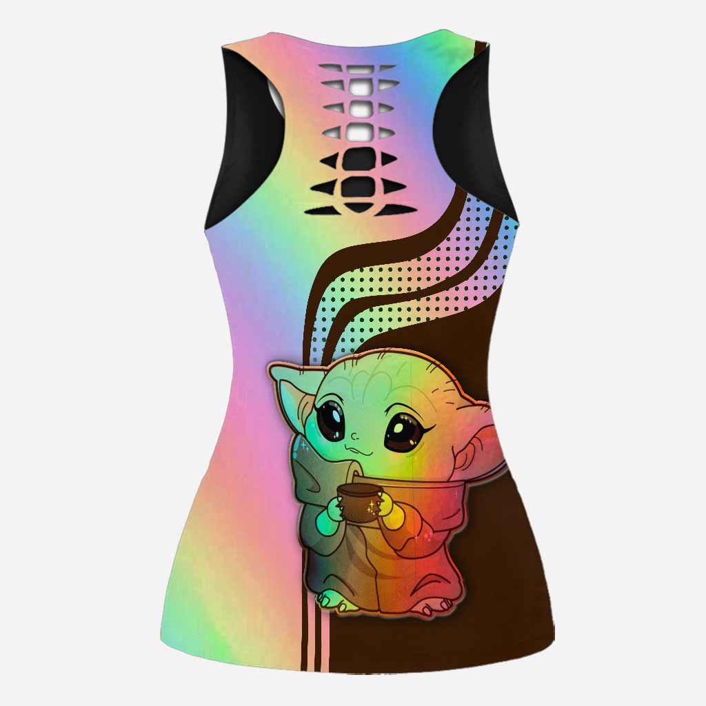 Personalized Hollow Tank Top & Leggings Custom Name Gift for Mom Hollow Tank & Leggings GradoCreations