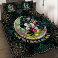 Personalized Mouse Quilt Set with Names - I Love You to the Moon and Back Gift Quilt Set GradoCreations