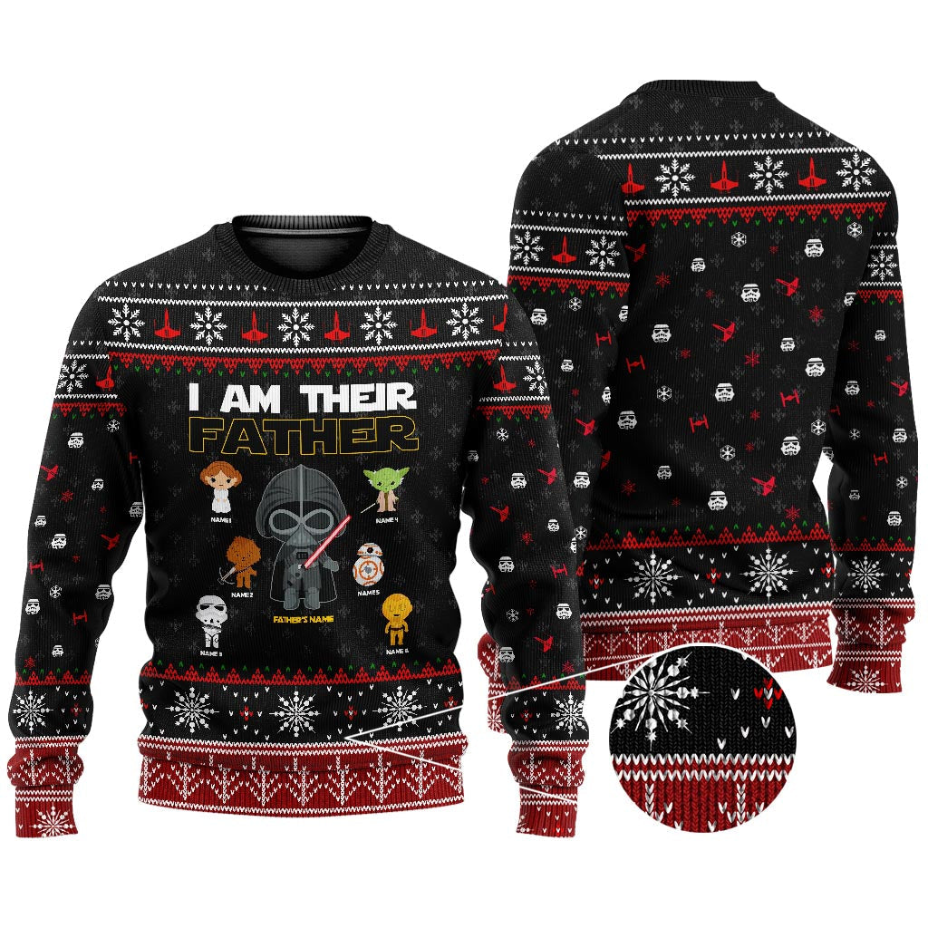 Personalized Christmas Sweater I Am Their Father Gift for Dad Sweater GradoCreations