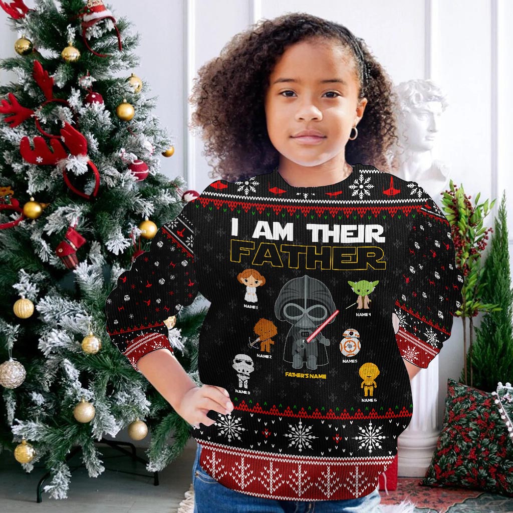 Personalized Christmas Sweater I Am Their Father Gift for Dad Sweater GradoCreations