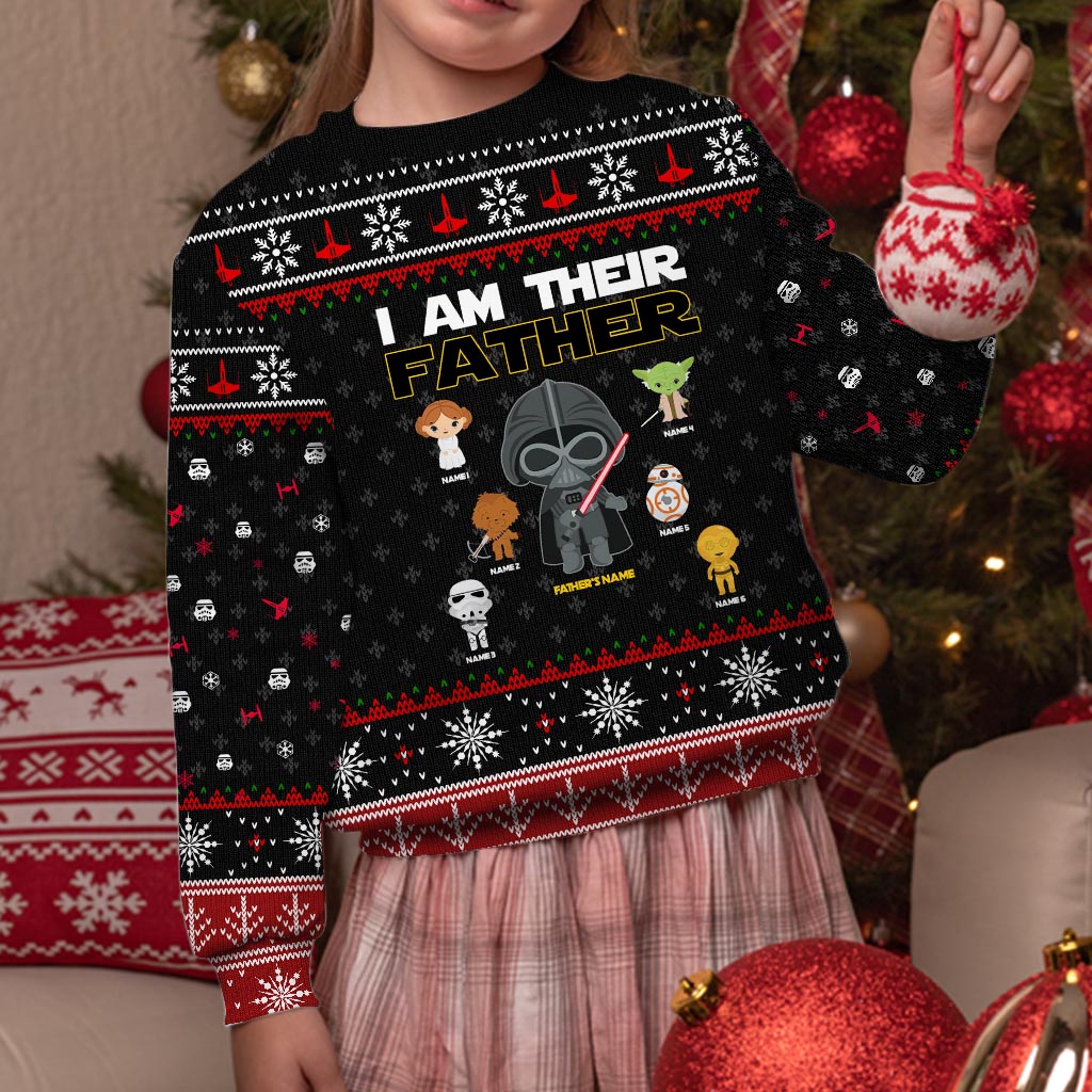 Personalized Christmas Sweater I Am Their Father Gift for Dad Sweater GradoCreations