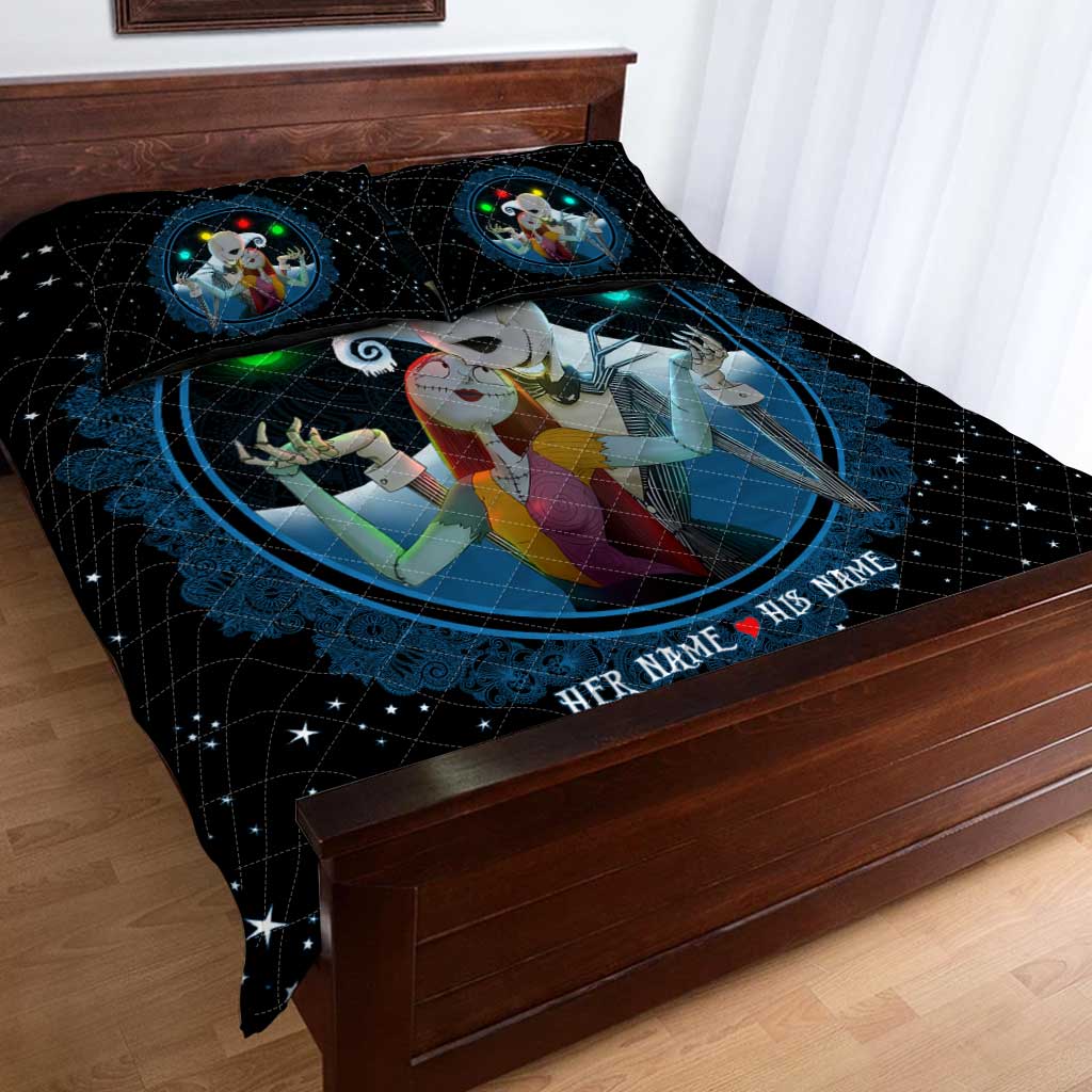 Personalized Nightmare Before Christmas Quilt Set | Custom Couple Gift Quilt Set GradoCreations