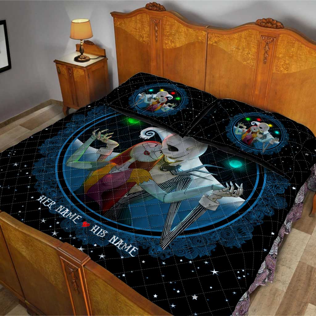 Personalized Nightmare Before Christmas Quilt Set | Custom Couple Gift Quilt Set GradoCreations