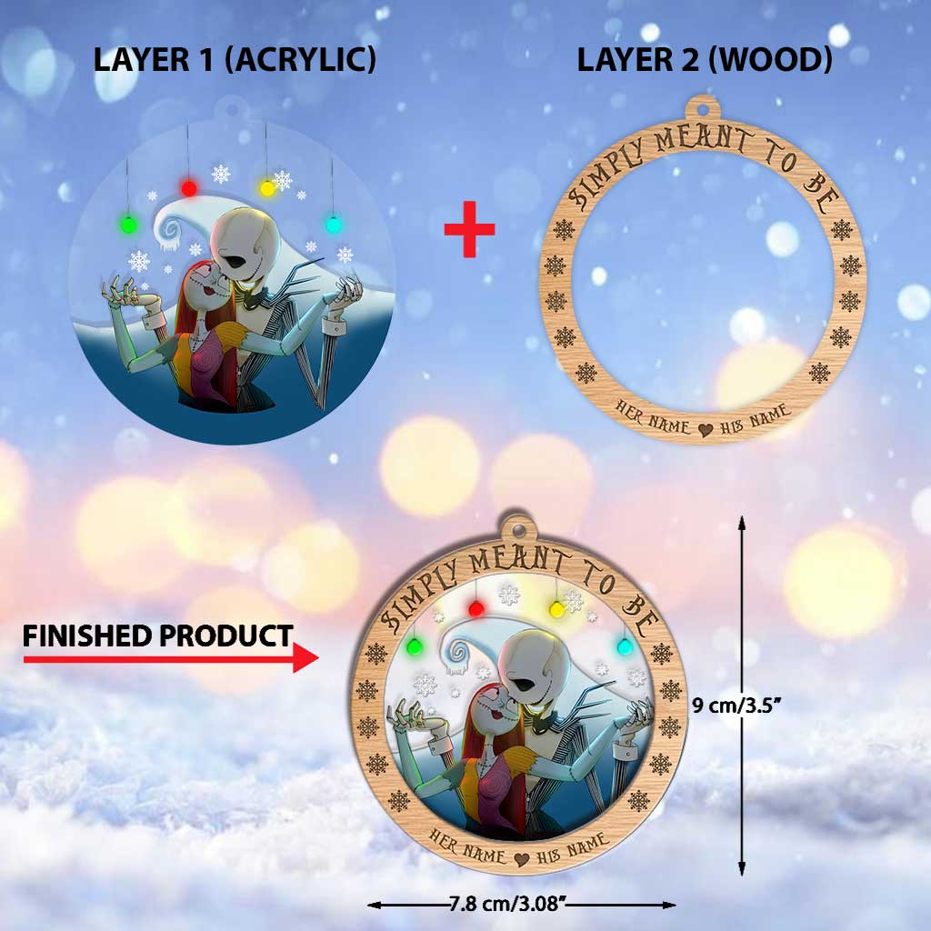 Personalized Nightmare Before Christmas Ornament Custom Name Gift for Couples Layers Mix Ornament GradoCreations