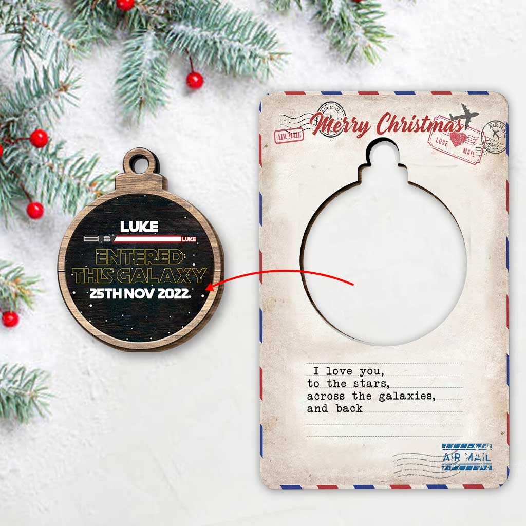 Personalized Wooden Christmas Ornament Pop Out Card Gift Pop Out Ornament GradoCreations