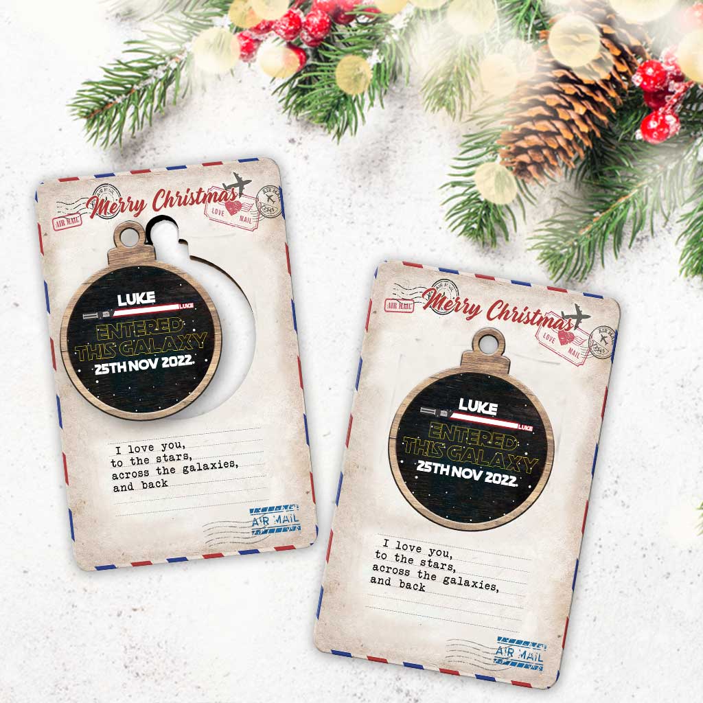 Personalized Wooden Christmas Ornament Pop Out Card Gift Pop Out Ornament GradoCreations