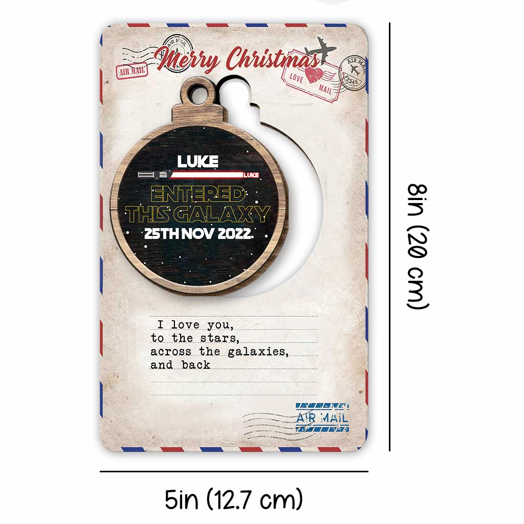 Personalized Wooden Christmas Ornament Pop Out Card Gift Pop Out Ornament GradoCreations