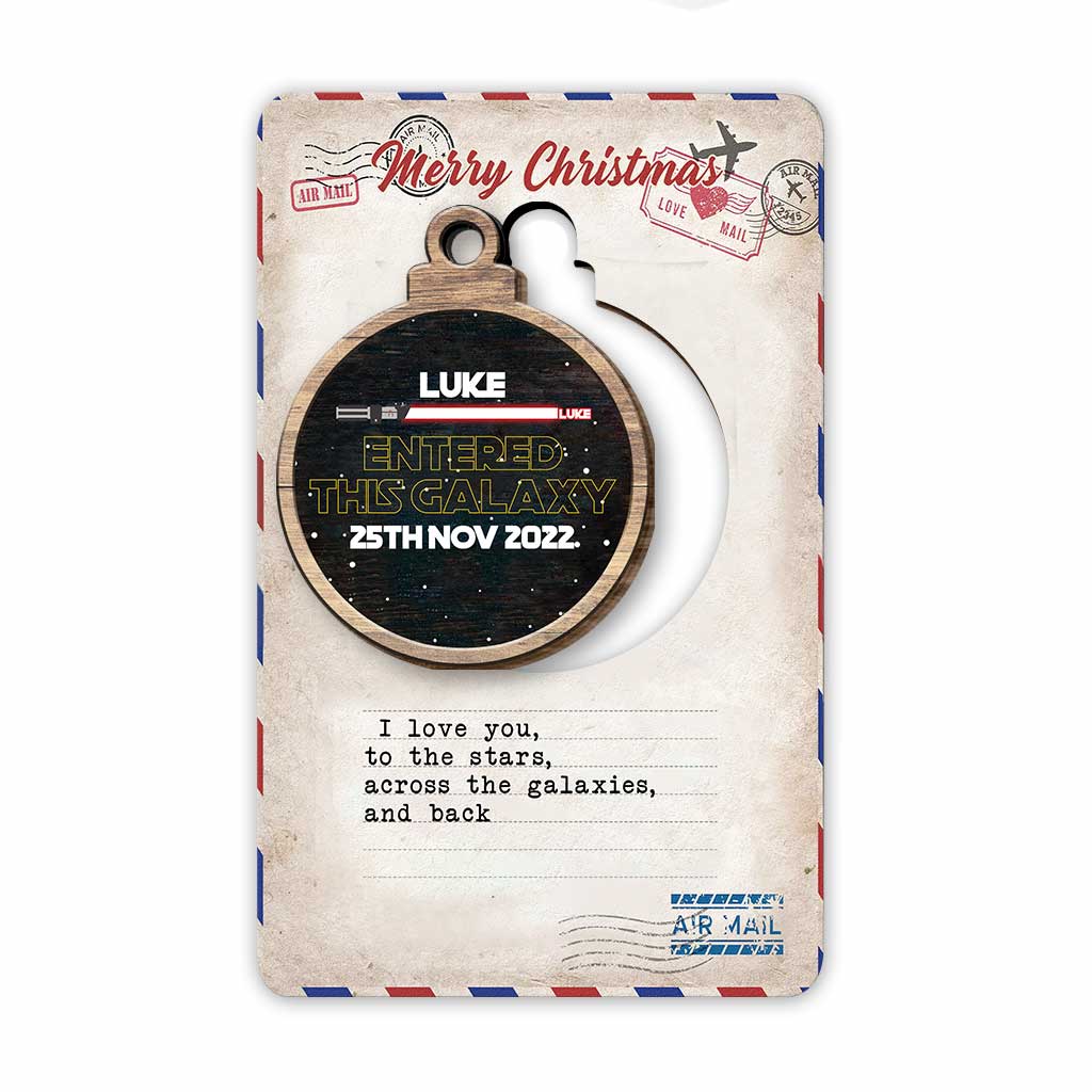 Personalized Wooden Christmas Ornament Pop Out Card Gift Pop Out Ornament GradoCreations