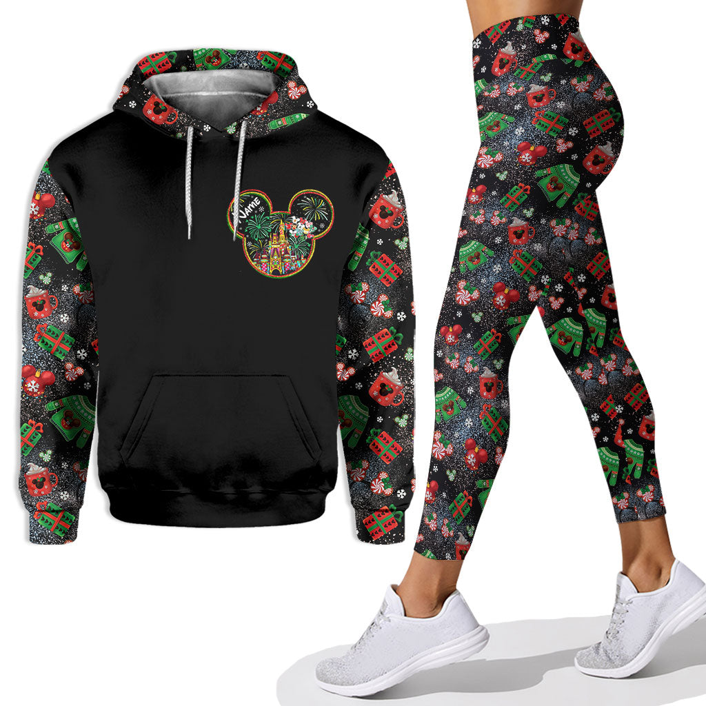 Personalized Christmas Mouse Hoodie and Leggings Gift Set Hoodie & Leggings GradoCreations