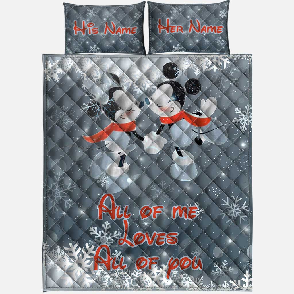 Personalized Quilt Set with Love Theme for Couples | Wedding Gift Quilt Set GradoCreations